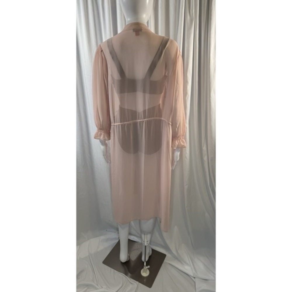 Vince Camuto Blush Pink Sheer Button Front Maxi Duster Cardigan Coverup L 83-12 - Picture 10 of 16